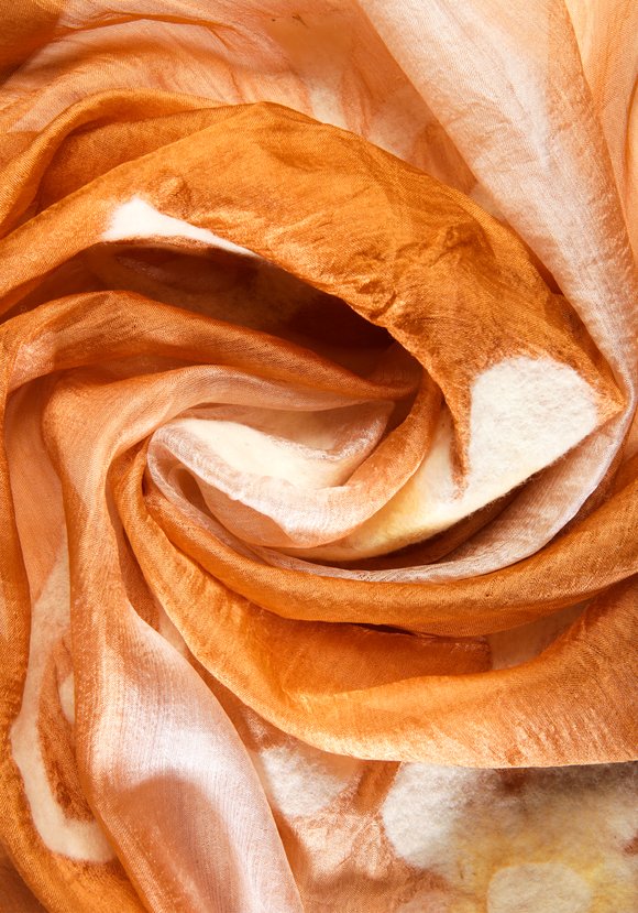 Палантин из шелка ручной работы шир.  580, рис. 5