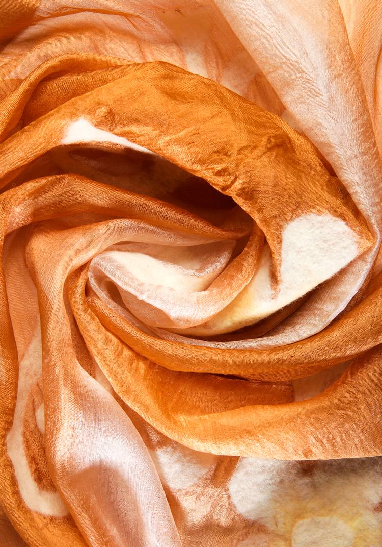 Палантин из шелка ручной работы шир.  750, рис. 5