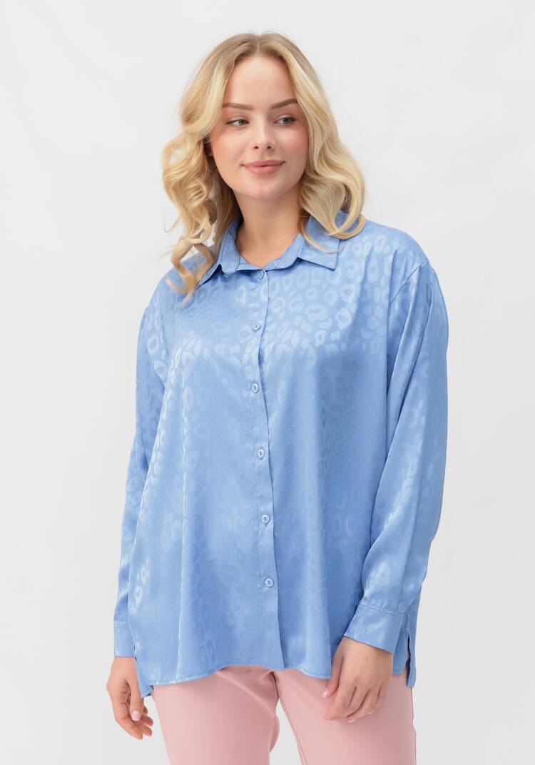 Рубашка атласная с анималистичным принтом шир.  750, рис. 28