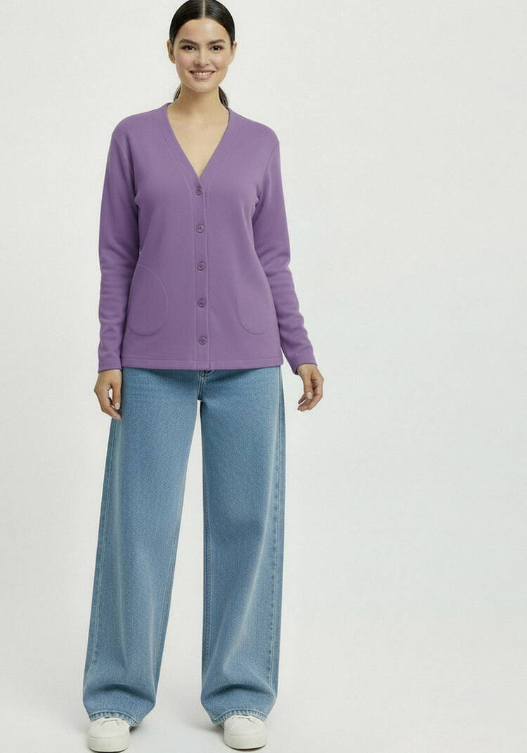 Кардиган на пуговицах утепленный шир.  750, рис. 34