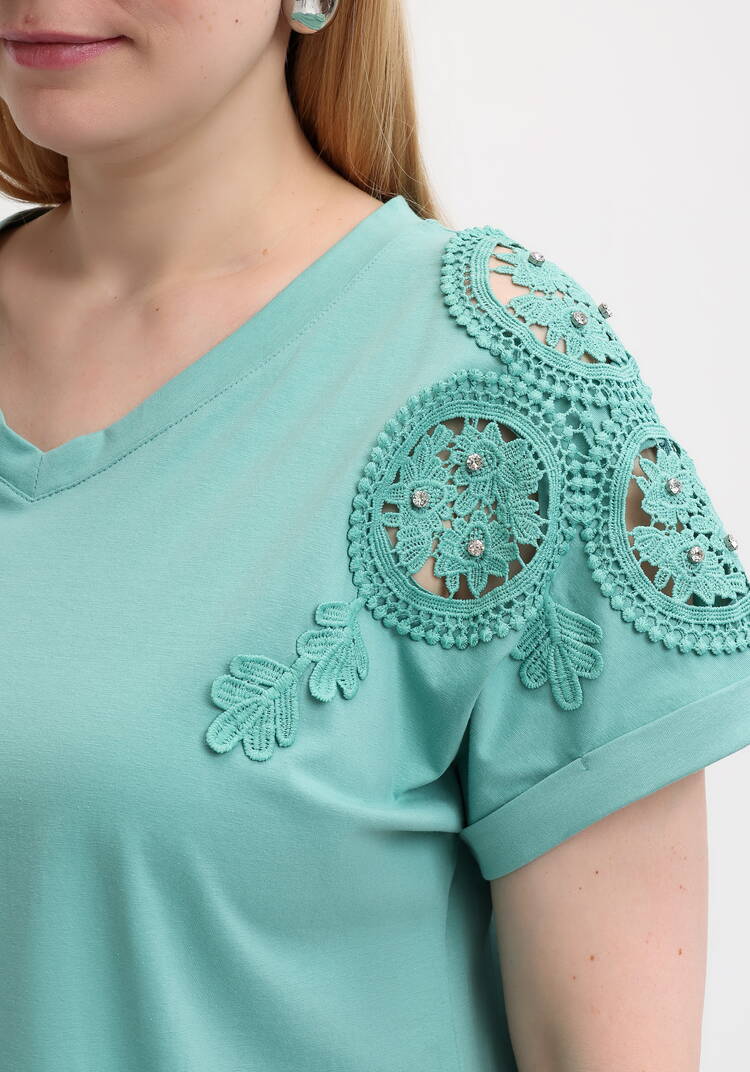 Блуза с вставкой узора из кружева шир.  750, рис. 10