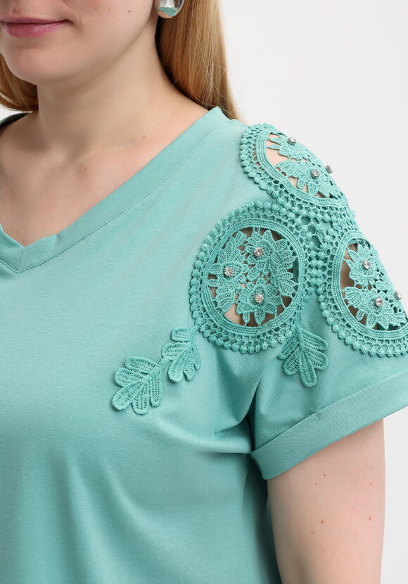 Блуза с вставкой узора из кружева шир.  580, рис. 10