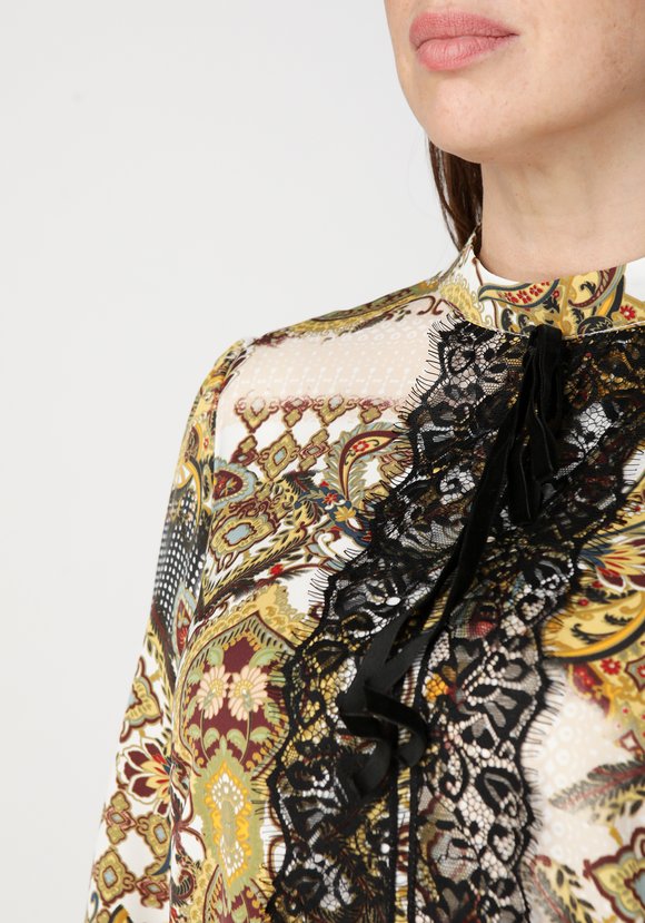 Туника с геометрическим принтом и кружевом шир.  580, рис. 8