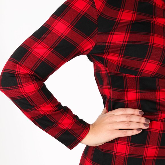 Платье-миди с принтом клетка шир.  580, рис. 13