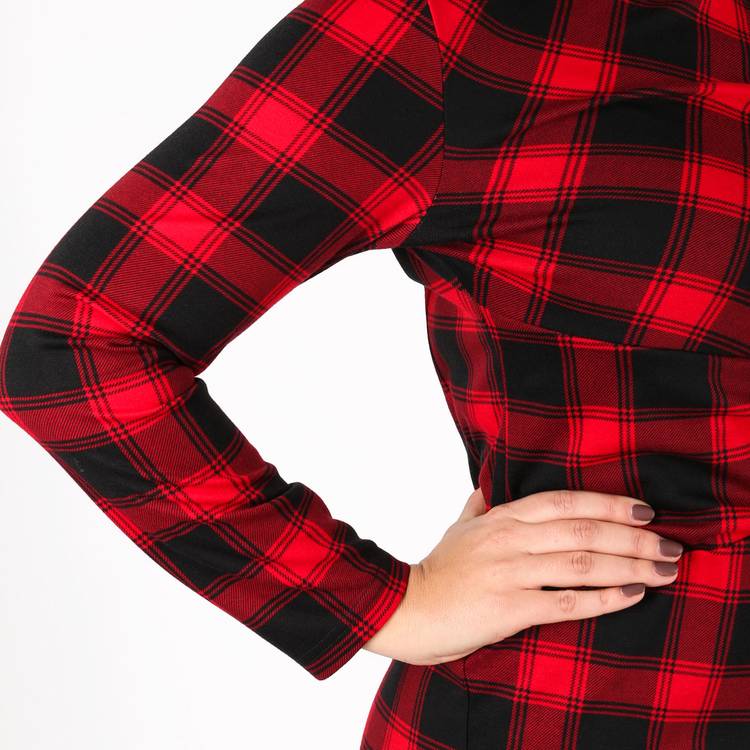 Платье-миди с принтом клетка шир.  750, рис. 13