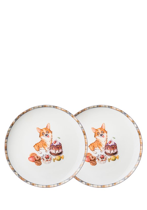 Набор из 2 закусочных тарелок Лучшие друзья шир.  580, рис. 1