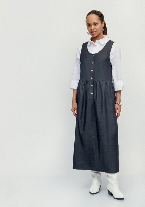 Сарафан оверсайз с отрезной линией талии шир.  580, рис. 4