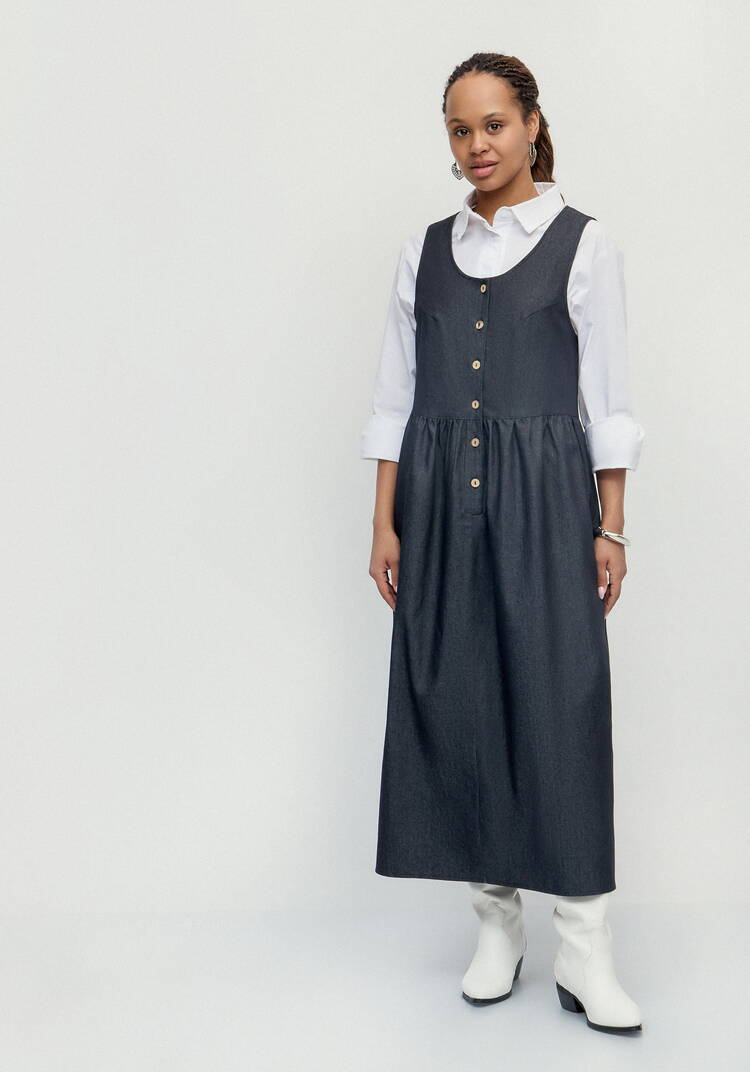 Сарафан оверсайз с отрезной линией талии шир.  750, рис. 4