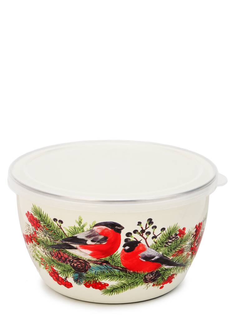Миска эмалированная Снегири шир.  750, рис. 1