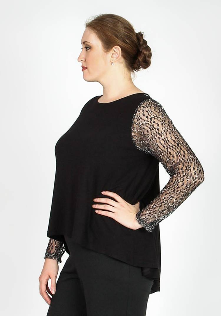 Блуза асимметричная с оригинальными рукавами шир.  750, рис. 4