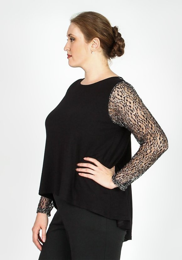 Блуза асимметричная с оригинальными рукавами шир.  580, рис. 4