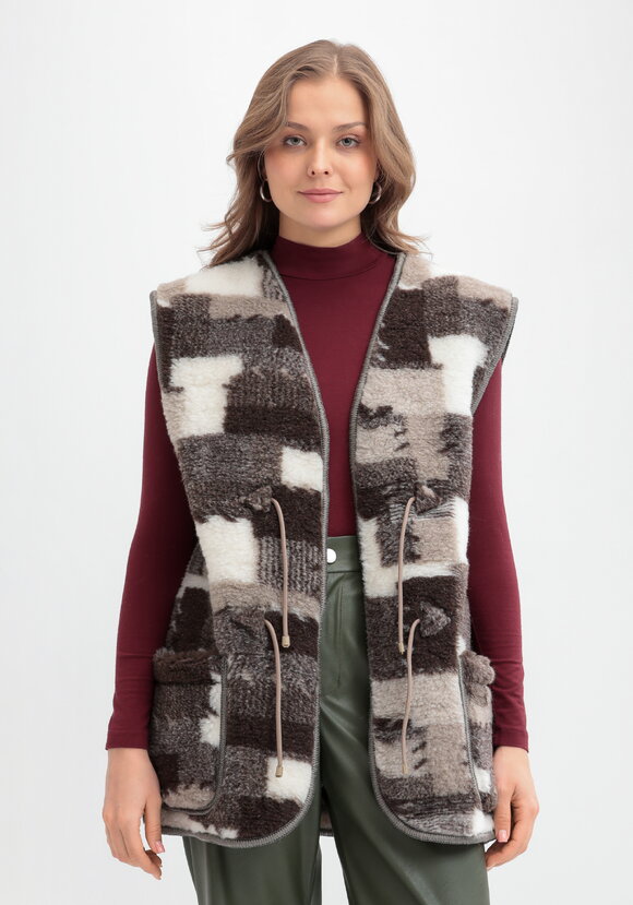 Жилет из овечьей шерсти Меринос шир.  580, рис. 4