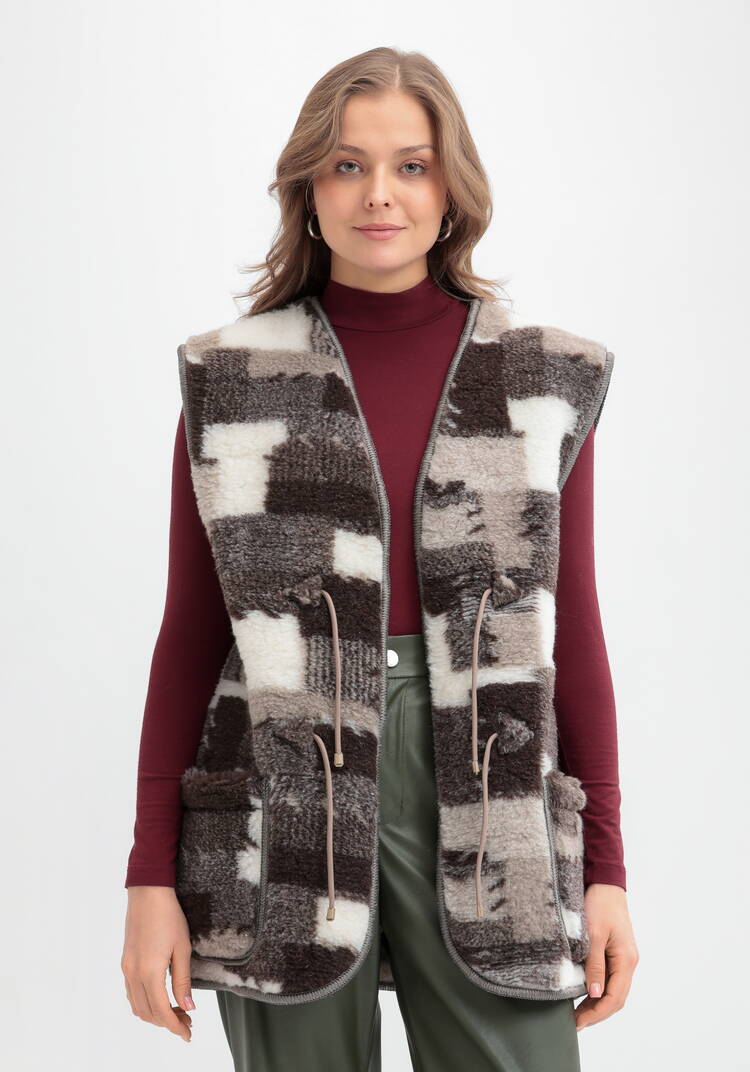 Жилет из овечьей шерсти Меринос шир.  750, рис. 4