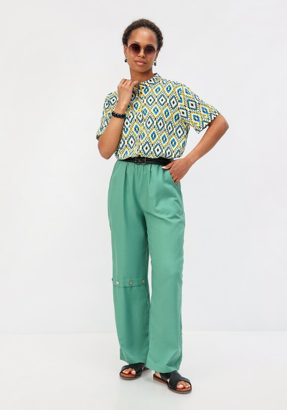 Брюки с декоративной планкой шир.  580, рис. 17