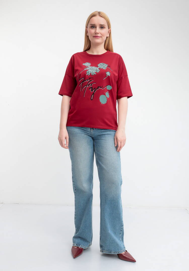 Футболка с принтом и рукавом 3/4 шир.  750, рис. 35