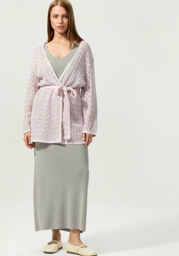 Кардиган ажурной вязки шир.  750, рис. 39