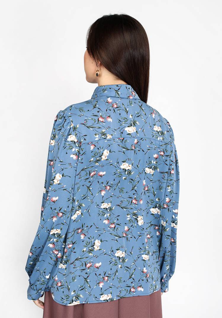 Блуза принтованная с длинным рукавом шир.  750, рис. 6