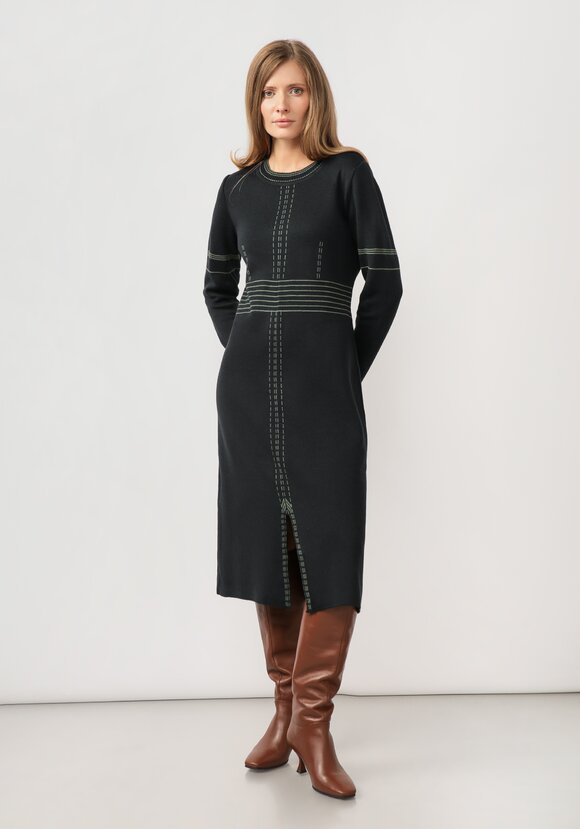 Платье миди с длинным рукавом и разрезом шир.  580, рис. 1