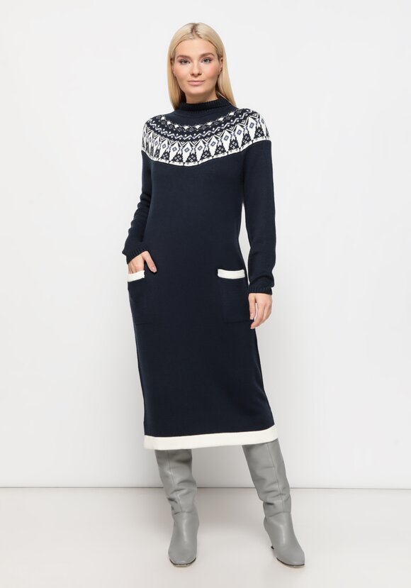 Платье вязаное со скандинавским рисунком шир.  580, рис. 16