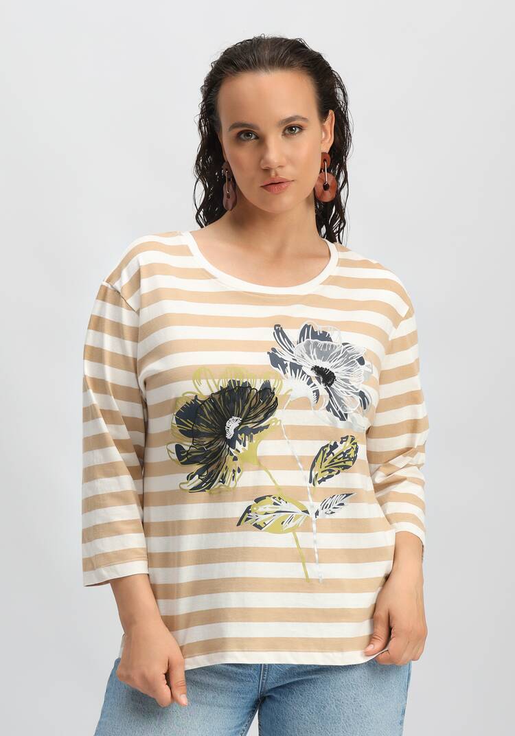 Лонгслив с цветами 3D шир.  750, рис. 34