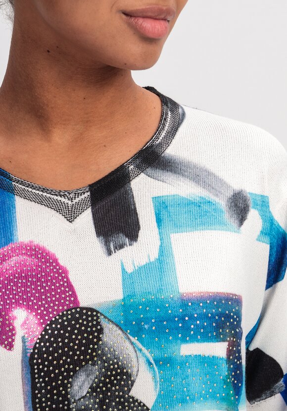 Джемпер с ярким орнаментом шир.  580, рис. 17