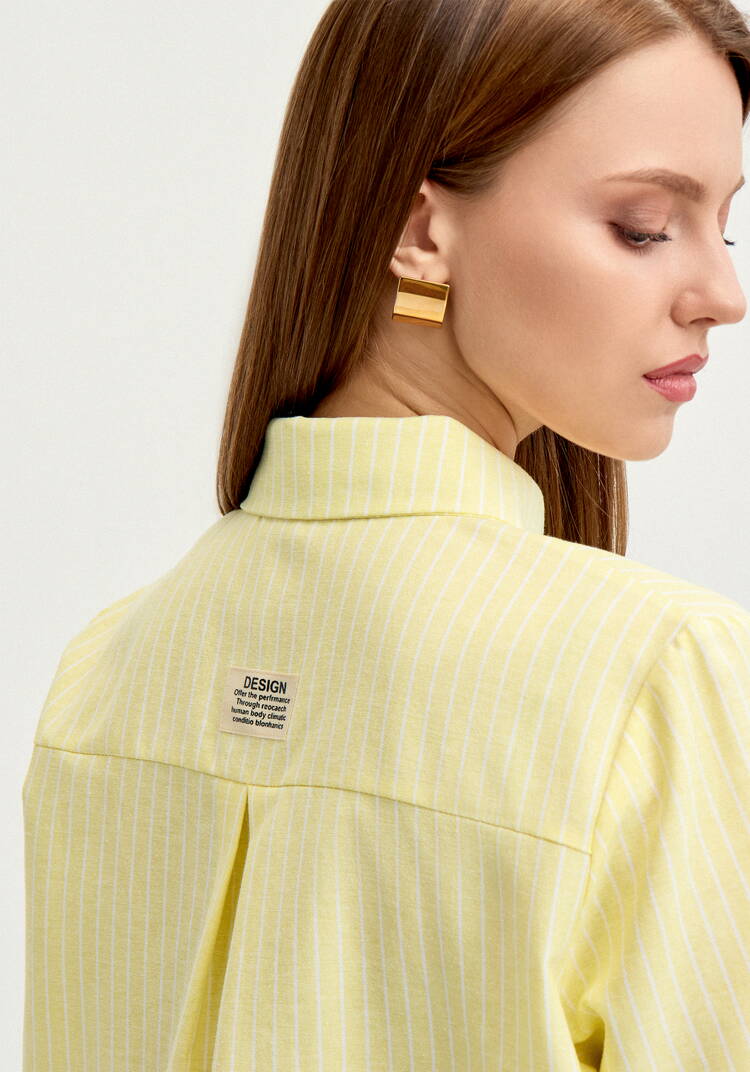 Блуза на пуговицах в вертикальную полоску шир.  750, рис. 15