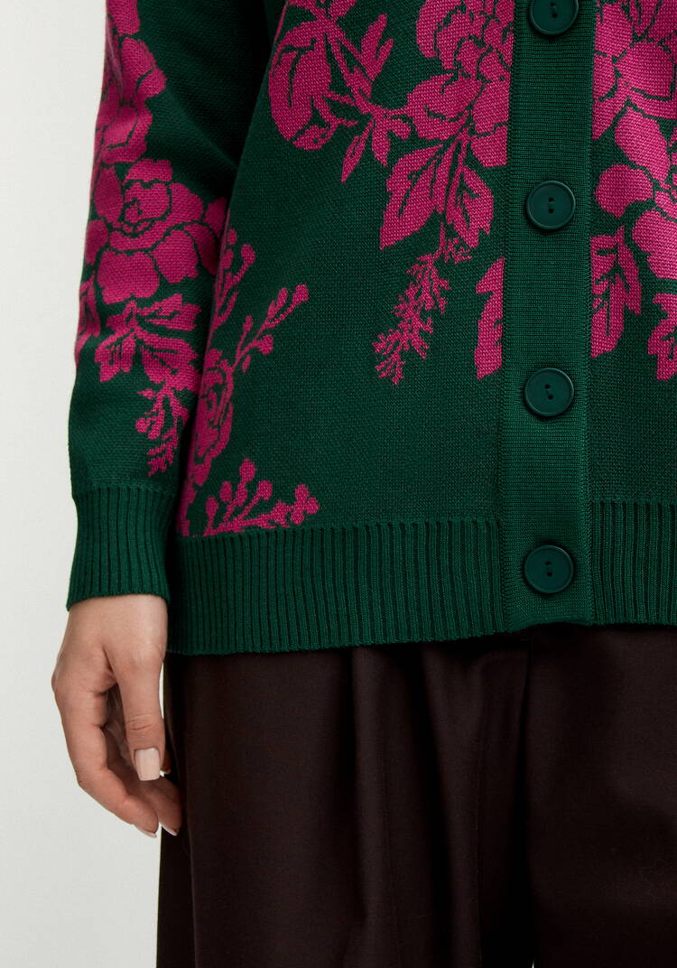 Кардиган с нежным цветочным принтом шир.  750, рис. 6