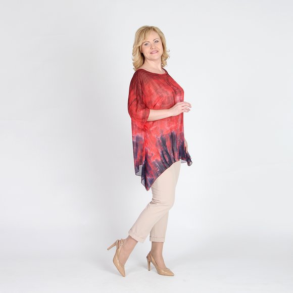 Туника из шифона с асимметричным низом шир.  580, рис. 2