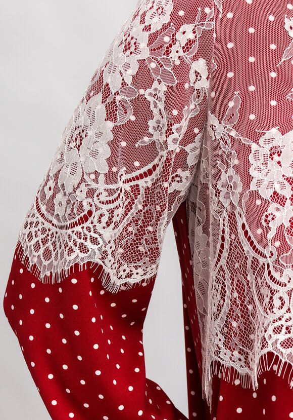 Блуза с кружевом по плечам шир.  580, рис. 16