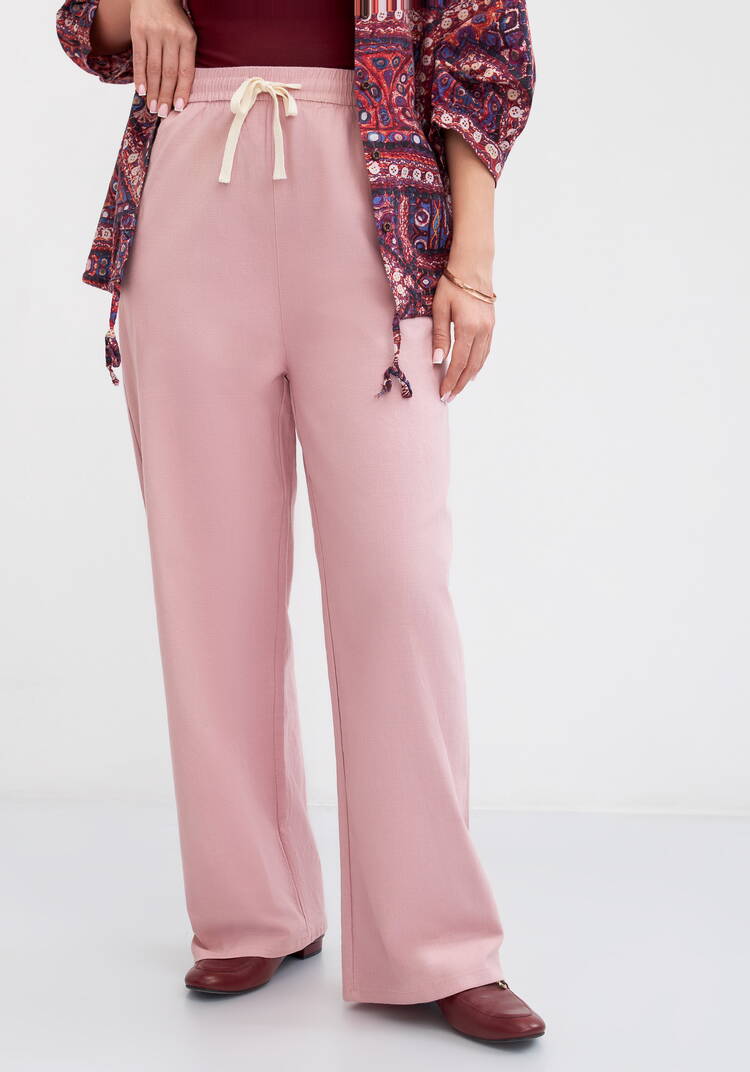 Брюки на резинке по поясу, прямые Симона шир.  750, рис. 24