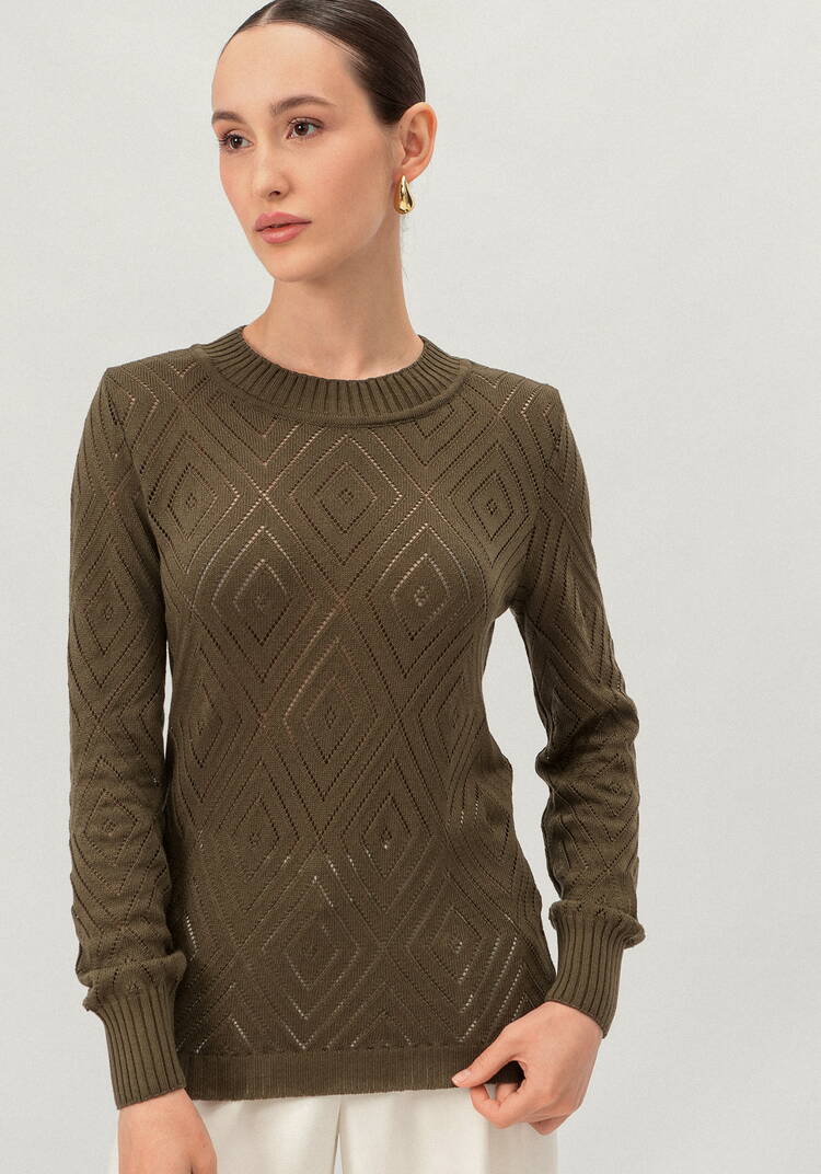 Джемпер с  ажурными ромбами шир.  750, рис. 9