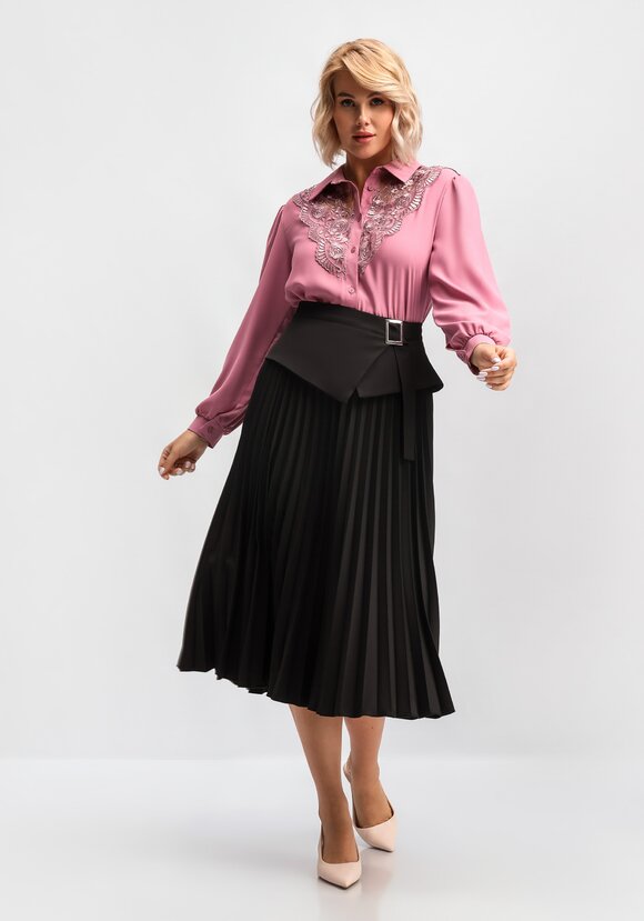 Юбка плиссированная со съемным поясом шир.  580, рис. 2