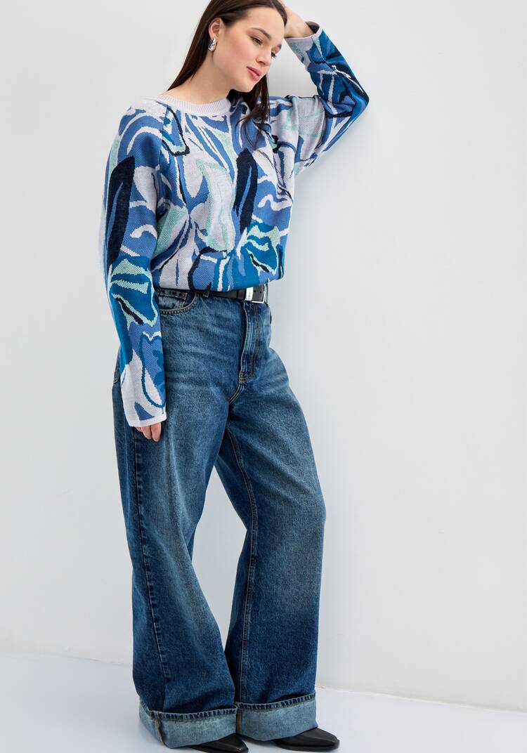 Джемпер с растительным орнаментом шир.  750, рис. 41