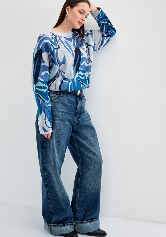 Джемпер с растительным орнаментом шир.  580, рис. 41