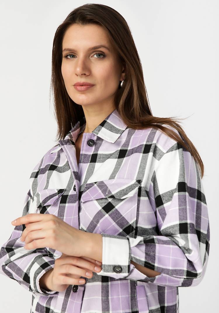 Рубашка женская в клетку  Беатриса шир.  750, рис. 4
