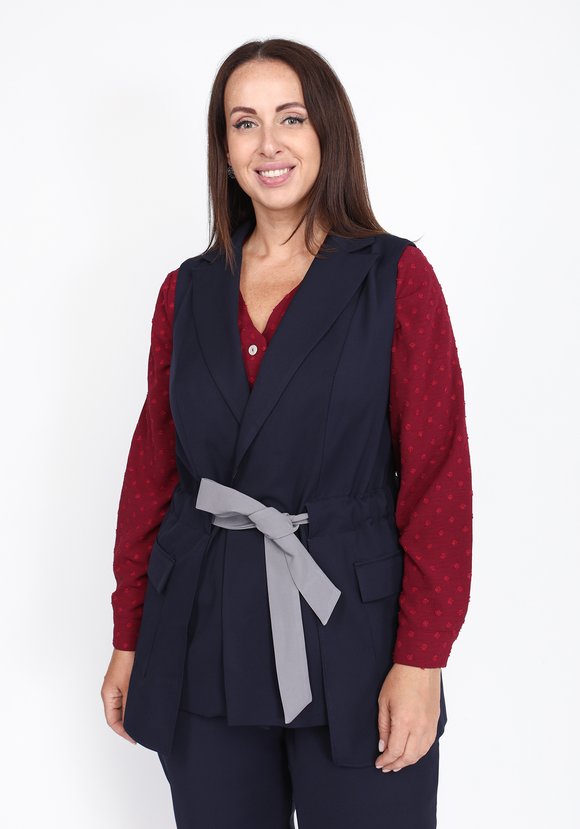 Жилет с карманами однотонный шир.  580, рис. 2