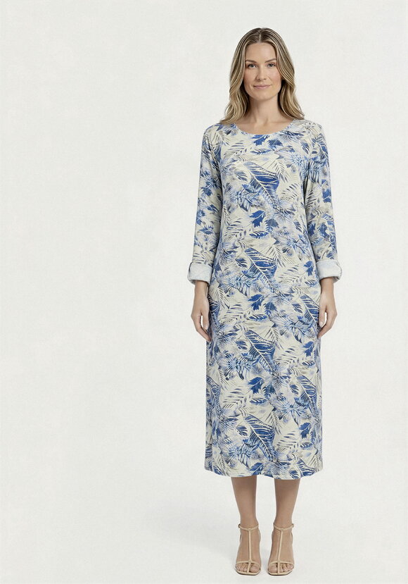 Платье прямого кроя изо льна с принтом шир.  580, рис. 4