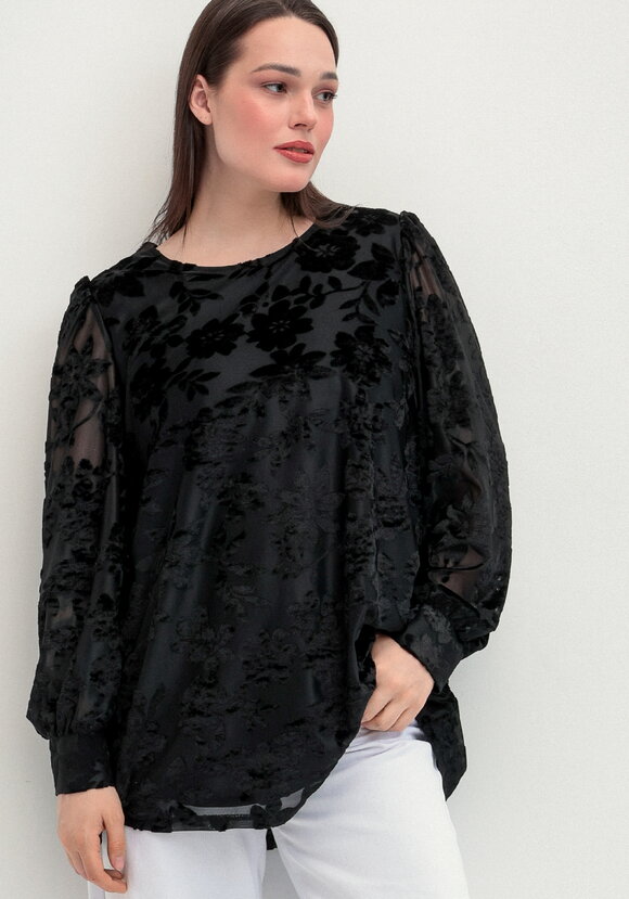 Блуза с цветами из бархата шир.  580, рис. 18