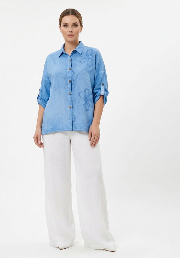 Блуза с объемным узором шир.  580, рис. 7