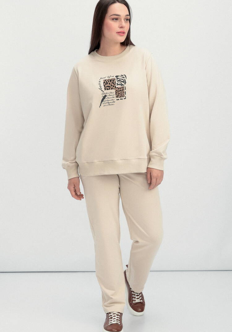 Комплект (брюки и свитшот с принтом) шир.  750, рис. 36