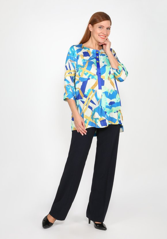 Блуза с принтом и декором шир.  580, рис. 2