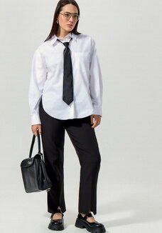 Брюки прямого кроя с разрезами