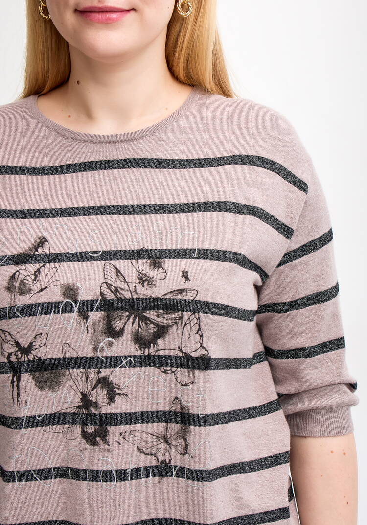 Блуза в полоску с принтом шир.  750, рис. 35