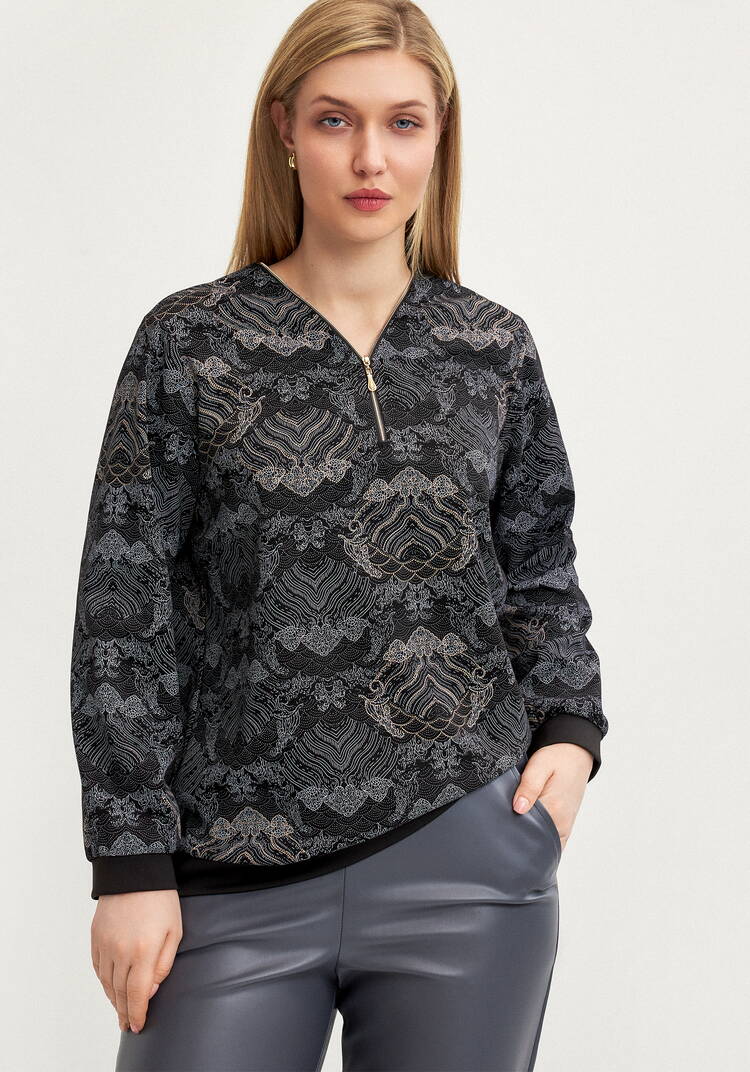 Блуза на молнии из трикотажа шир.  750, рис. 15