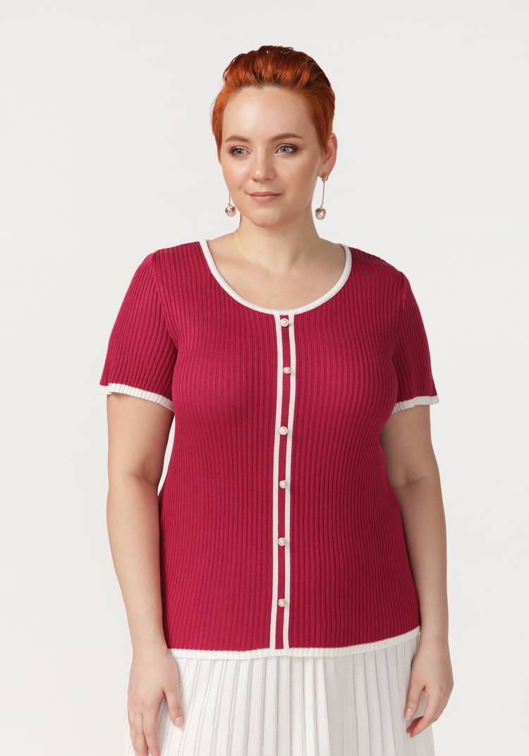 Футболка с декоративными пуговицами шир.  750, рис. 5