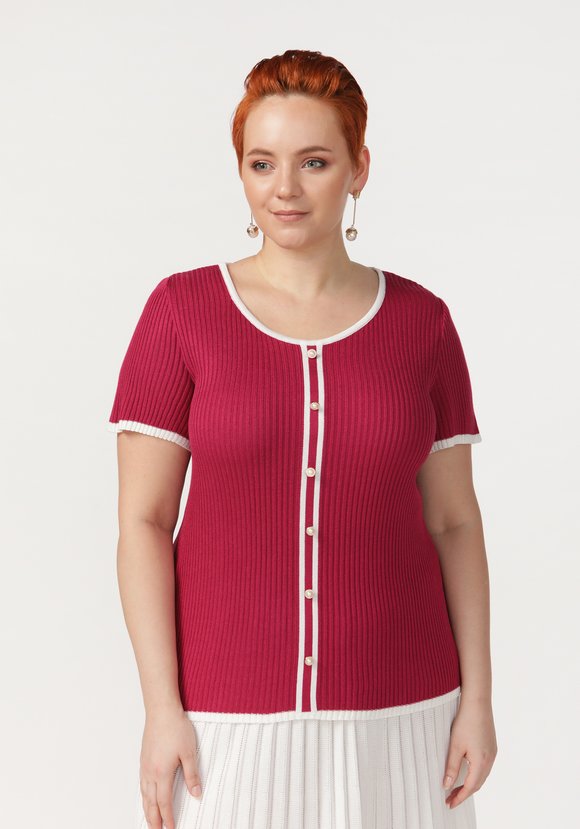 Футболка с декоративными пуговицами шир.  580, рис. 5