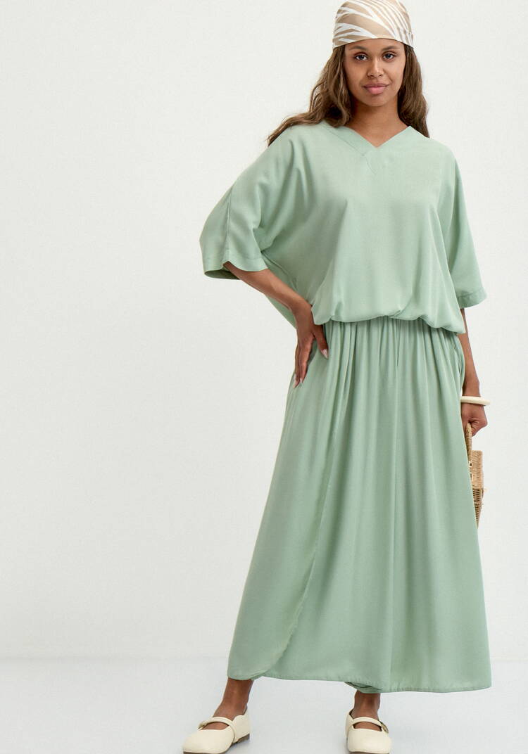 Юбка-брюки свободного кроя на резинке шир.  750, рис. 17