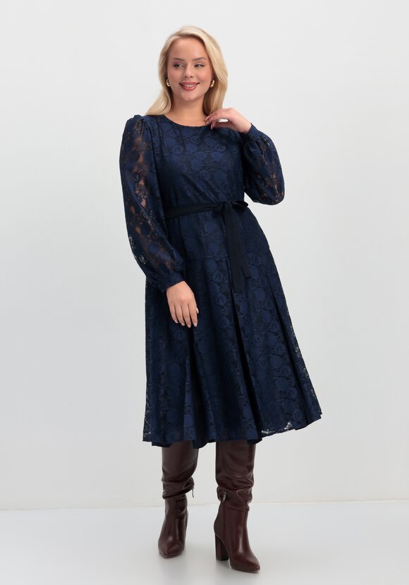 Платье с комбинированными складками на юбке шир.  580, рис. 19