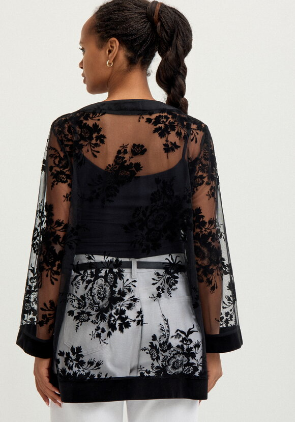 Блуза из сетки с бархатным принтом шир.  580, рис. 3