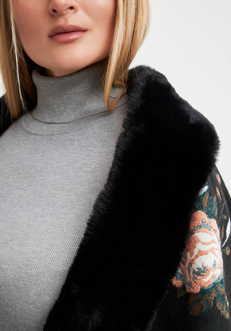 Шаль с отделкой мехом Анжелика шир.  750, рис. 16